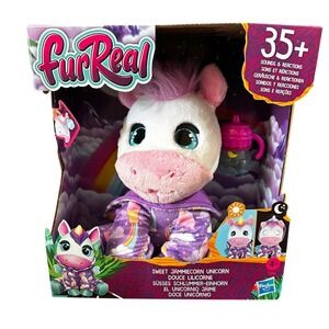 FurReal Sweet Jammiecorn Unicorn Interactive Plush 8in Light Up New